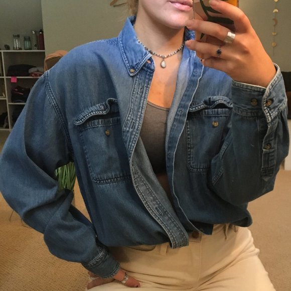 VINTAGE DENIM BUTTON UP - Picture 2 of 14